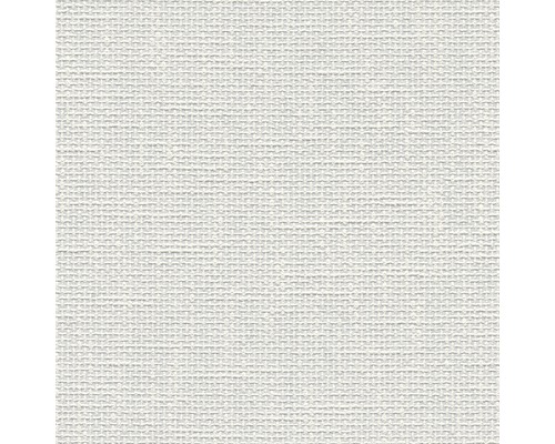 Nahaufnahme einer weißen Textiltapete mit feiner Gewebestruktur.