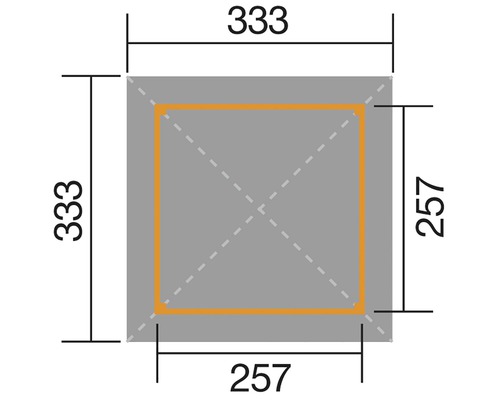 Dimensions : 333 x 333 millimètres et 257 x 257 millimètres
