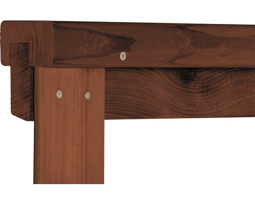 Vue détaillée d''une construction en bois avec des vis