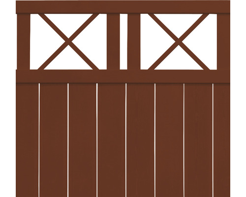 Portail en bois avec motif en forme de X