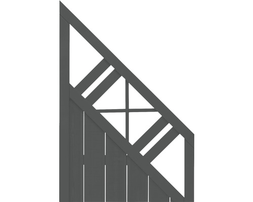 Vue détaillée d''une clôture en bois grise avec un treillis décoratif