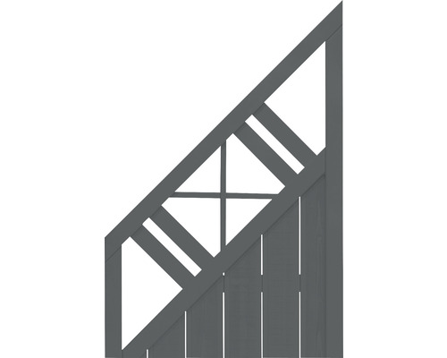 Vue détaillée d''un portail décoratif gris avec motif triangulaire