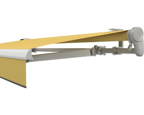 SOLUNA Gelenkarmmarkise Trend 3,5x2,5 Stoff Dessin U415 Gestell Silber eloxiert inkl. Motor, Wandschalter,Nothandkurbel, Sonnen und Windwächter