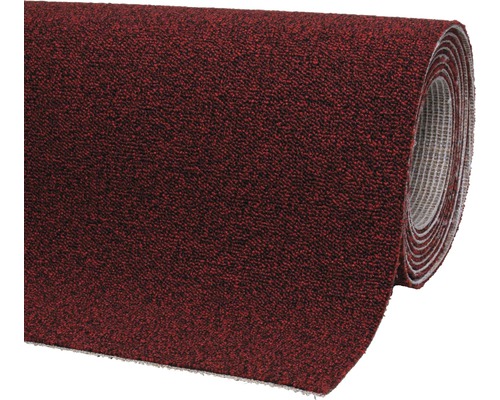 Moquette rouge et noire sur un rouleau