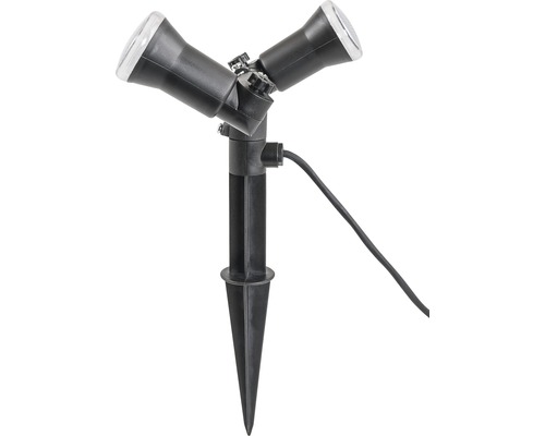 Erdspießstrahler mit zwei Leuchten für den Aussenbereich