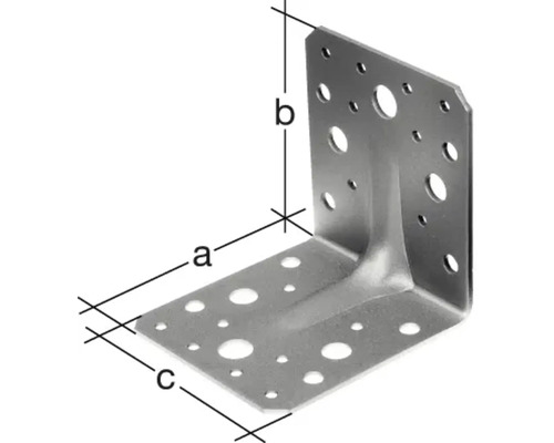 Équerre d''assemblage avec dimensions a, b et c