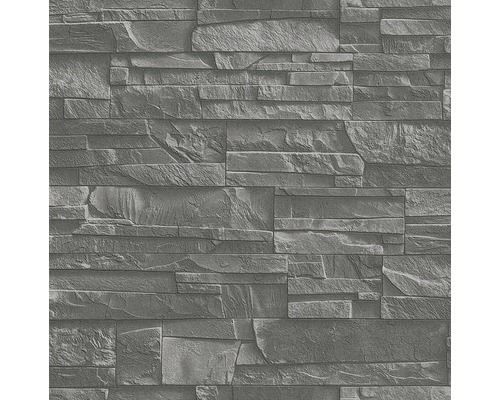 Papier peint intissé 475029 Factory 3 aspect pierre gris Papier peint imitation pierre grise pour l''intérieur