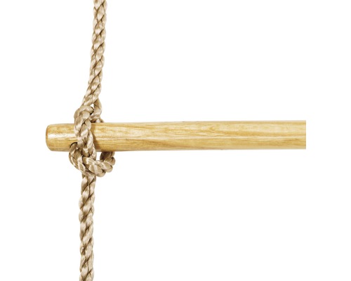 Détail d''un barreau d''une échelle de corde avec des nœuds