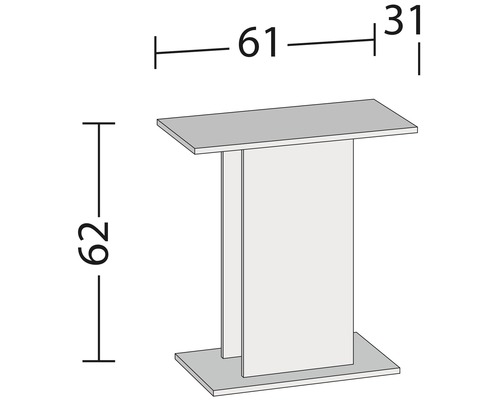 Illustration d''une table d''appoint avec dimensions
