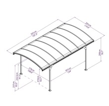 Schéma technique d''un carport avec dimensions