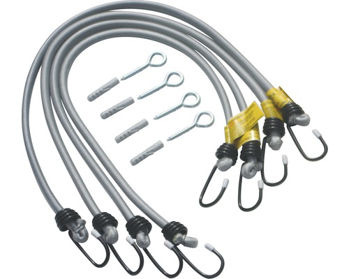 Spanngummis mit Haken und Ösenschrauben