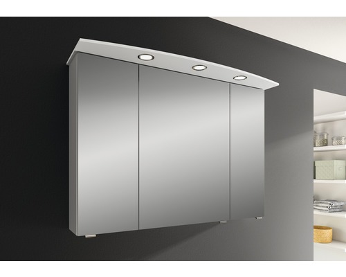 Spiegelschrank mit drei Türen und Beleuchtung