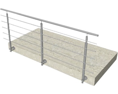 Garde-corps en acier avec fils horizontaux pour la protection contre les chutes