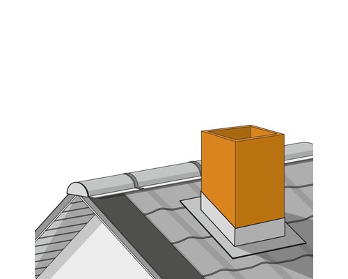 Illustration eines Daches mit Schornstein