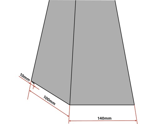Skizze eines Pflastersteins mit den Maßen 10 x 100 x 140 mm