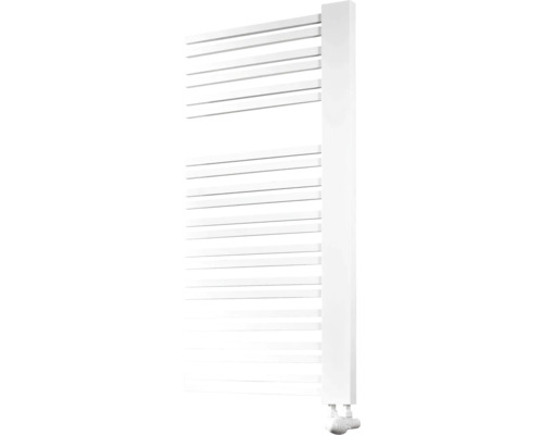 Weisser Badheizkörper mit horizontalen Heizrohren