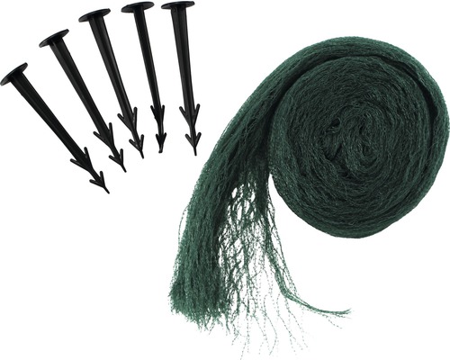 Filet de protection contre les oiseaux avec ancrages au sol