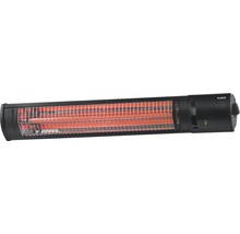 Schwarzer Heizstrahler mit Infrarotlampe