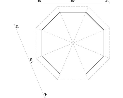 Plan d''un abri de jardin avec indications de dimensions