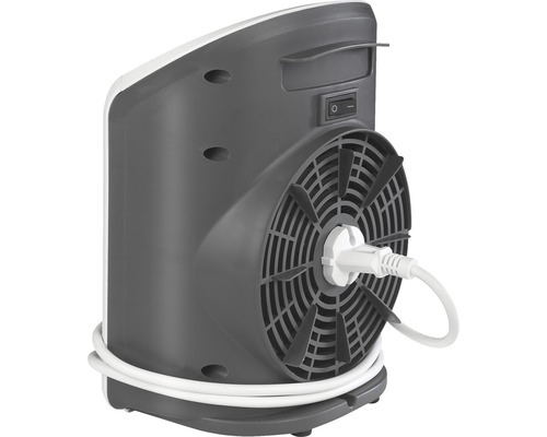 Vue arrière d''un radiateur soufflant avec prise