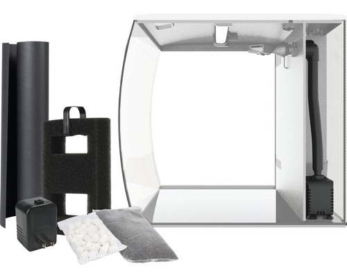 Aquarium mit Filter, Pumpe und Zubehör