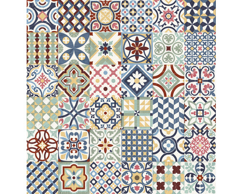 Motif de carreaux décoratifs avec divers motifs géométriques et floraux