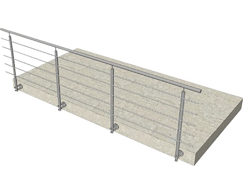 Garde-corps avec câbles en acier inoxydable et main courante