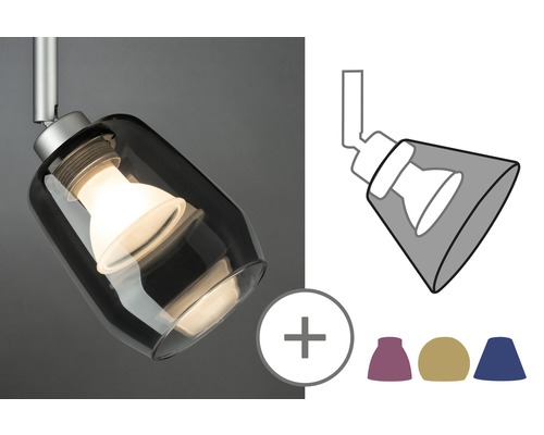 Plafonnier avec abat-jour en verre interchangeable