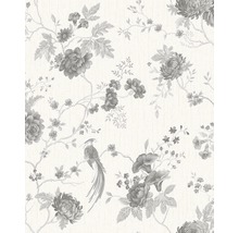 Papier peint avec motif de fleurs et d''oiseaux
