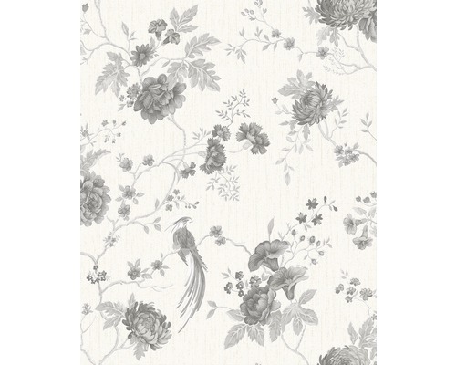 Papier peint avec motif de fleurs et d''oiseaux