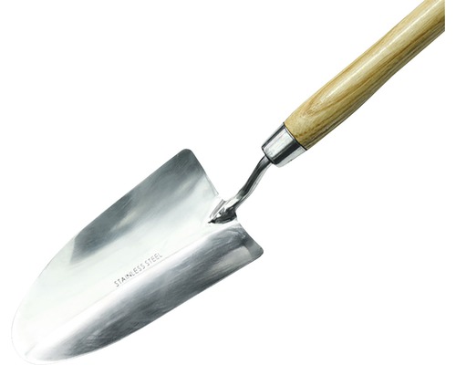 Transplantoir en acier inoxydable avec manche en bois