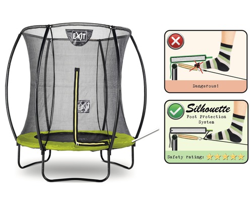 Trampoline avec filet de sécurité et système de protection des pieds Silhouette