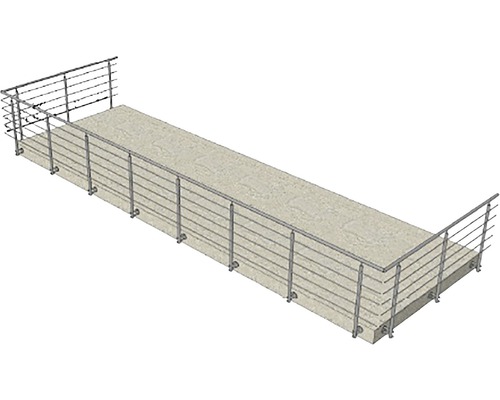 Balkon mit Geländer aus Metall