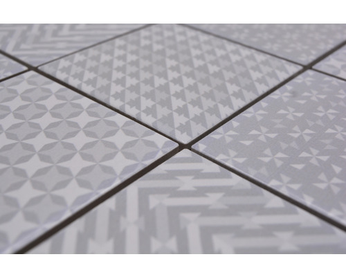 Gros plan de carreaux de sol avec motifs géométriques