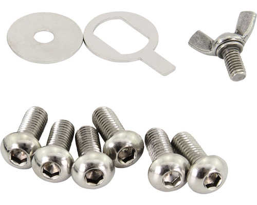 Ensemble de vis, rondelle, plaque de fixation et écrou papillon