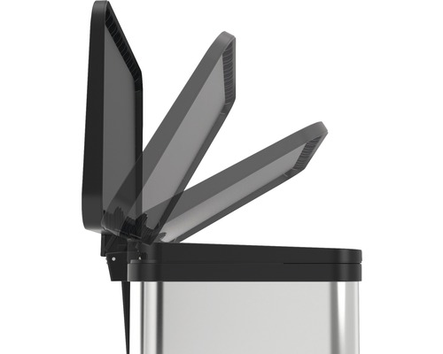 Poubelle à pédale avec couvercle qui s''ouvre.