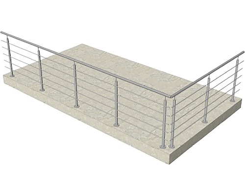 Garde-corps en acier inoxydable sur fond en béton