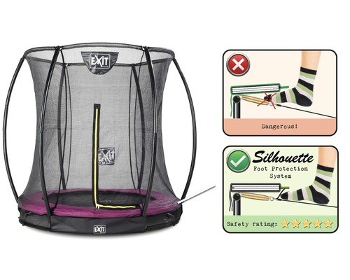 Trampoline EXIT avec filet de sécurité et système de protection des pieds Silhouette