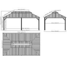 Dessin d''un pavillon de jardin avec dimensions