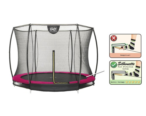 Trampoline avec filet de sécurité et système de protection des pieds Silhouette