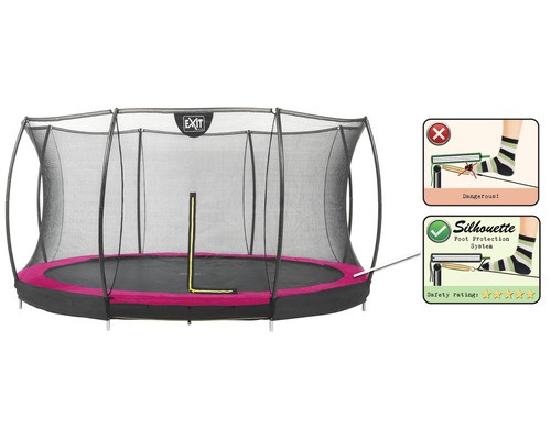 Trampoline avec filet de sécurité et système de protection des pieds Silhouette