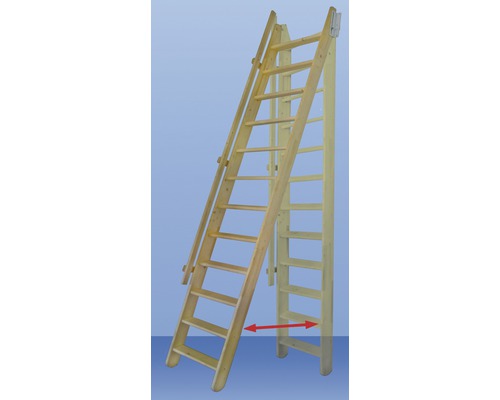 Escalier de grenier en bois en détail