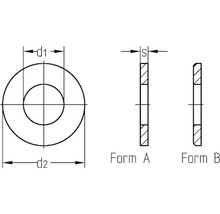 Rondelle DIN 125, 19 mm acier inoxydable A2, 25 pièces
