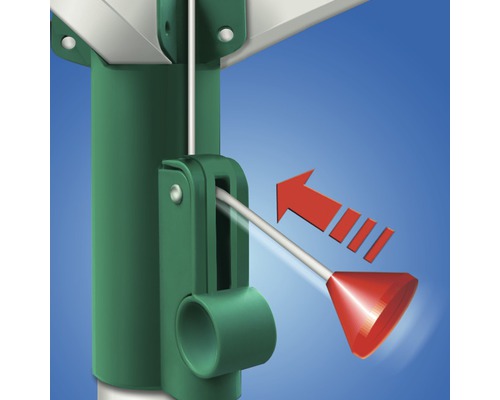 Mechanismus zum Öffnen eines Sonnenschirms mit Pfeil
