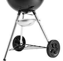 Barbecue boule avec grille chromée et deux roues