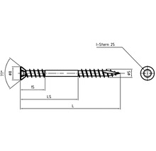 JD Plus Terrassenschraube Senkkopf mit I-Stern 5 x 6 mm Edelstahl A2 500 Stück-thumb-1