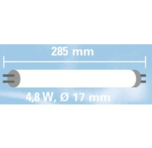 Image d''un tube fluorescent de 285 millimètres avec 4,8 watts et un diamètre de 17 millimètres