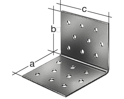 Connecteur d''angle avec trous et indications de dimensions