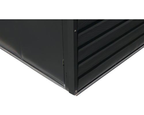 Vue détaillée d''un abri de jardin en métal