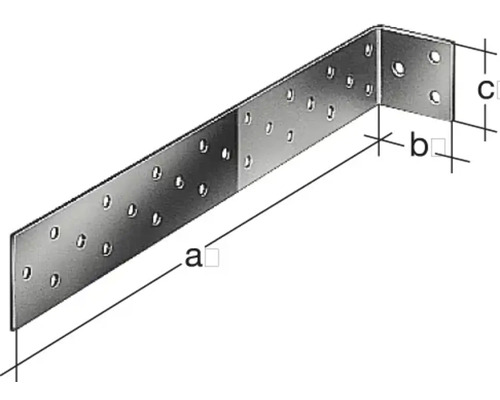 Equerre perforée avec indications de dimension
